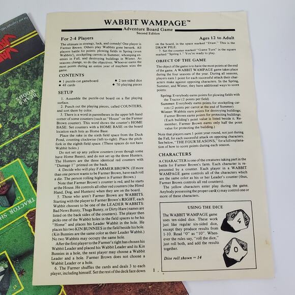 Wabbit Wampage/Wabbit's Wevenge - Pacesetter Games Board Games 1986 - Picture 9 of 16